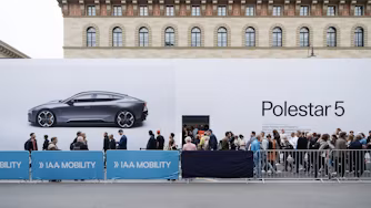 Outside Polestar Experience Lab in Munich