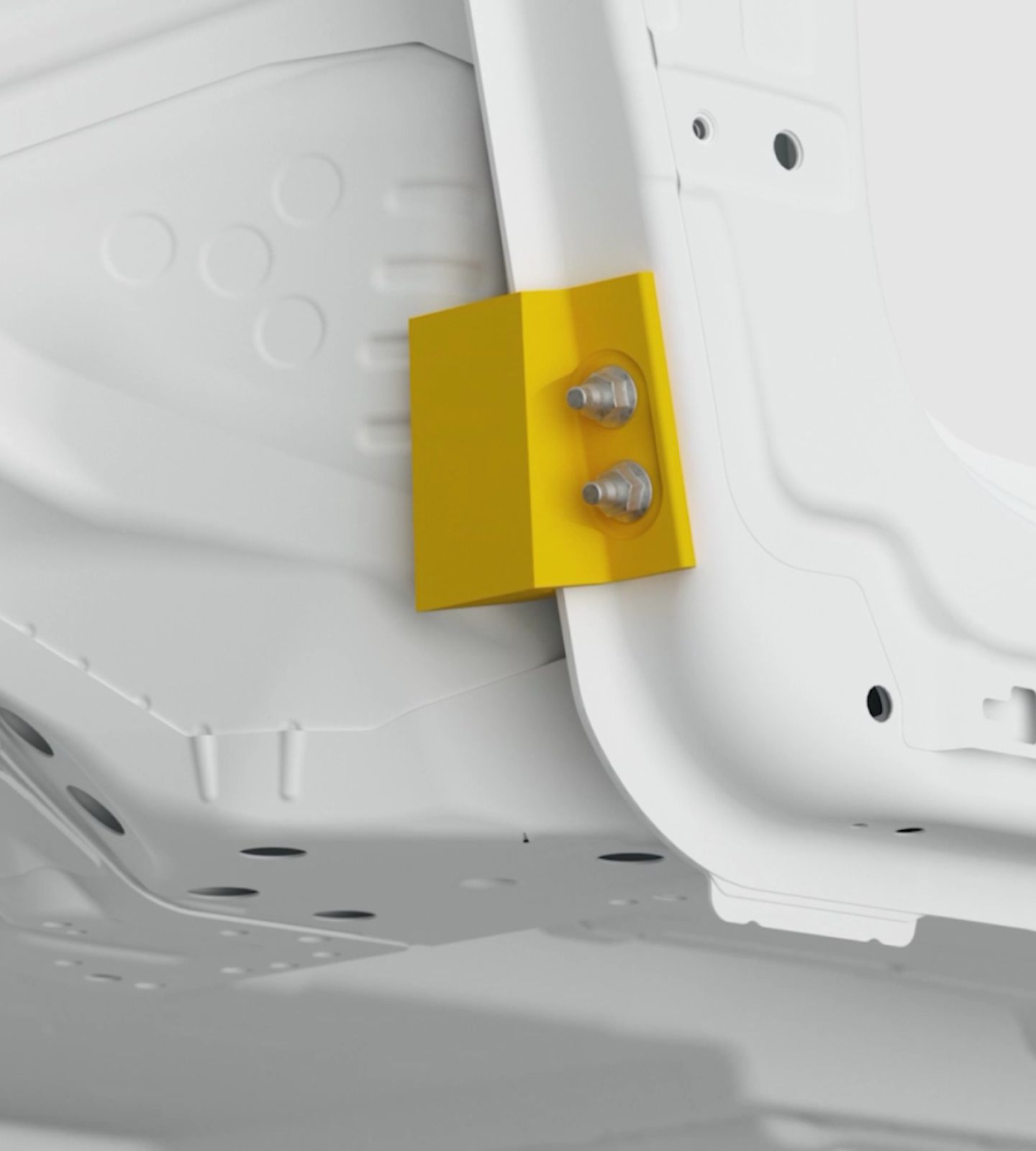 The steel and aluminium frame that protects the Polestar 2’s battery pack.