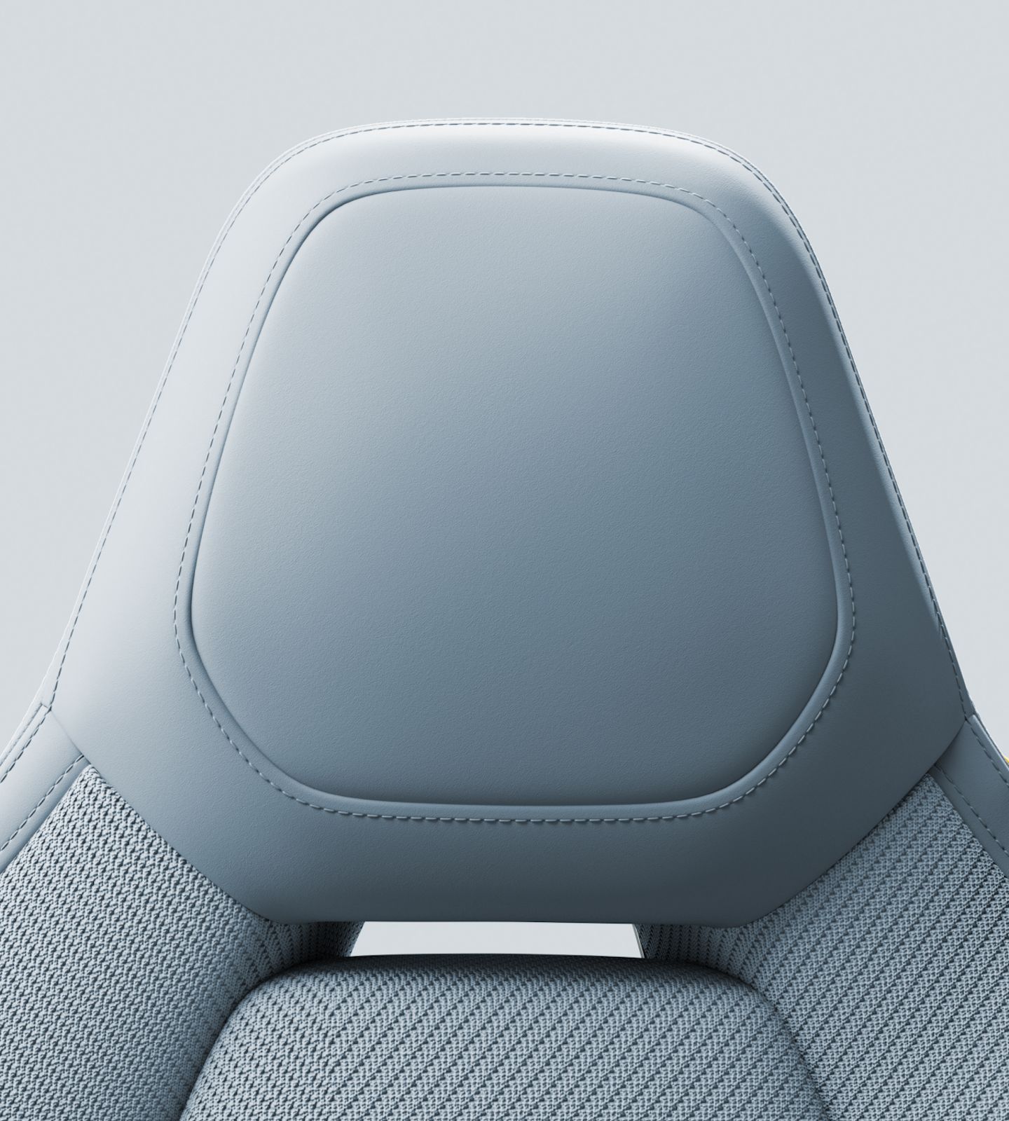 Polestar 4 upper front seat with Tailored knit in Zinc.