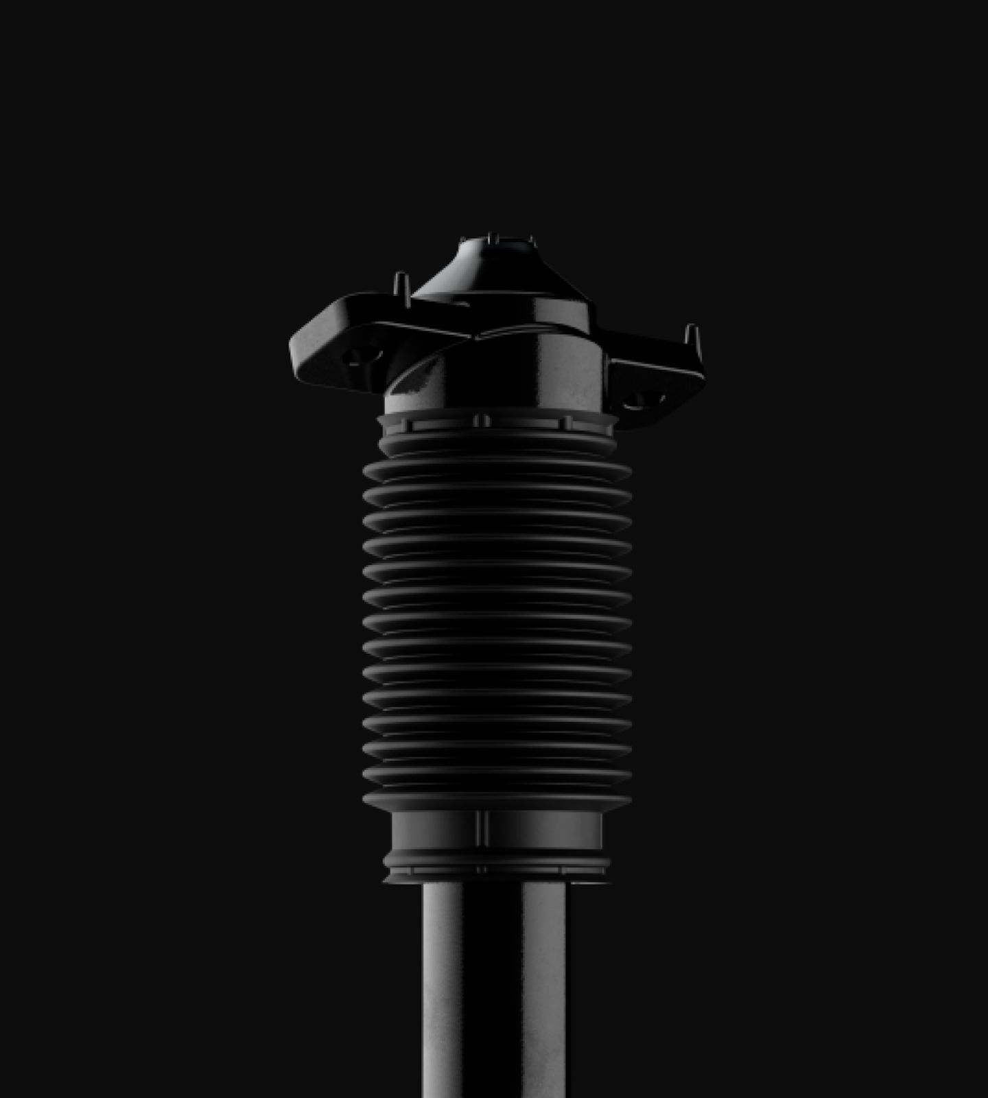 Polestar 4’s high-capacity passive dampers in a black background.