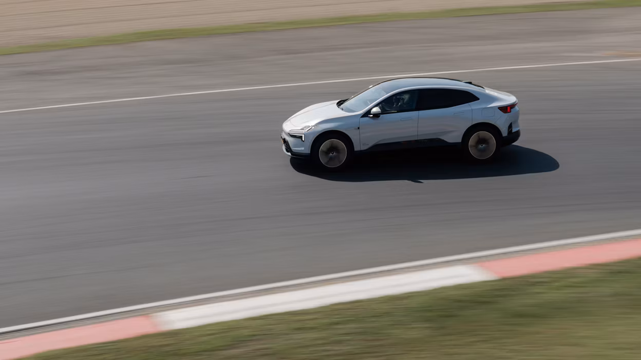 Polestar 4 on racing track